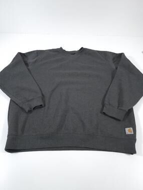 Carhartt Sweatshirt Mens XL Gray Crewneck Fleece Pullover Loose Fit Logo K124